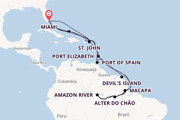 South America from Miami, Florida, USA with the Seabourn Quest