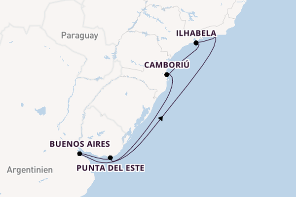 Südamerika ab Rio de Janeiro, Brasilien auf der MSC Splendida