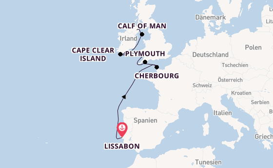 Britische Inseln ab Lissabon, Portugal auf der Seabourn Venture