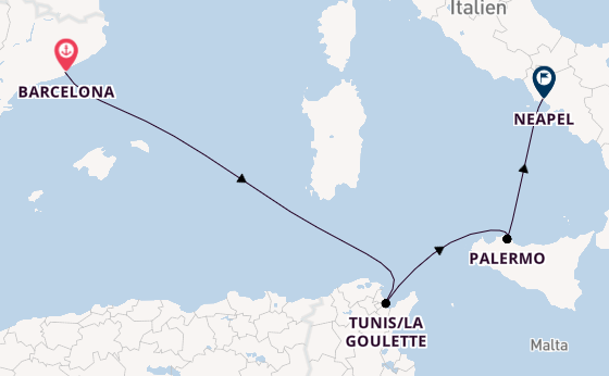 Westliches Mittelmeer ab Barcelona, Spanien auf der MSC Meraviglia