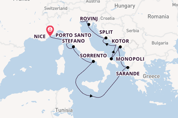 Mediterranean Sea from Nice, France with the Silver Shadow