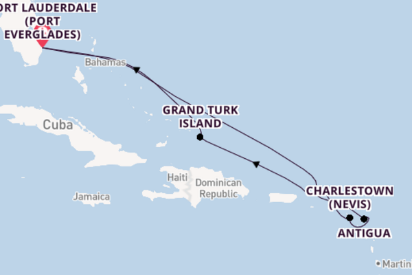 Caribbean from Fort Lauderdale (Port Everglades), Florida, USA with the Caribbean Princess