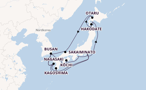Japan ab Tokio, Japan auf der Diamond Princess