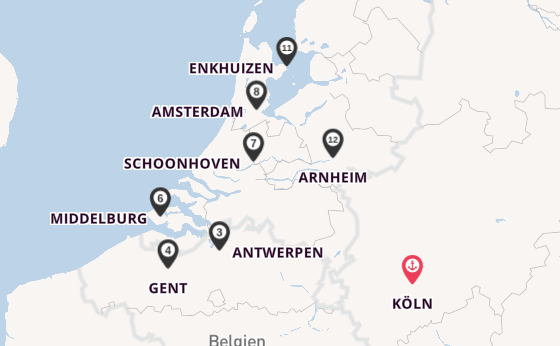 Rhein ab Köln, Deutschland auf der Alena