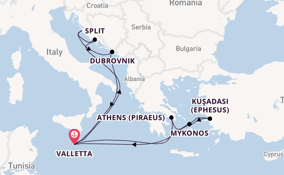 Mediterranean Sea from Valletta, Malta with the Azura
