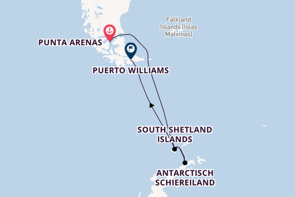 Antarctica vanaf Punta Arenas, Chili met de Silver Cloud
