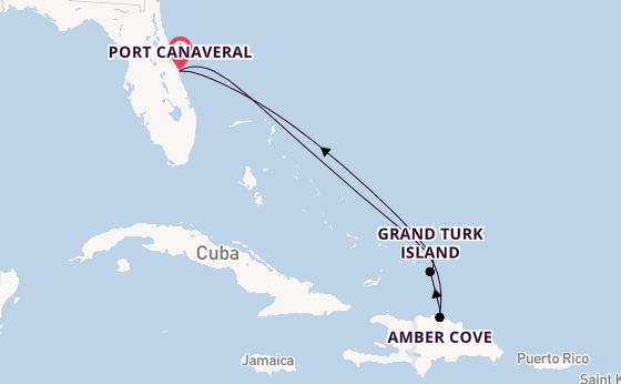 Caribbean from Port Canaveral, Florida, USA with the Carnival Firenze