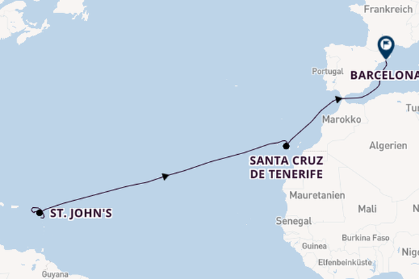 Karibik ab Pointe-à-Pitre, Guadeloupe auf der MSC World Europa