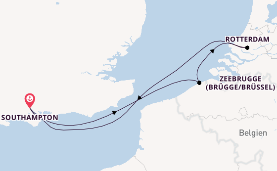 England ab Southampton, Großbritannien auf der Arcadia