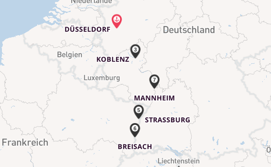 Rhein ab Düsseldorf, Deutschland auf der Lady Diletta