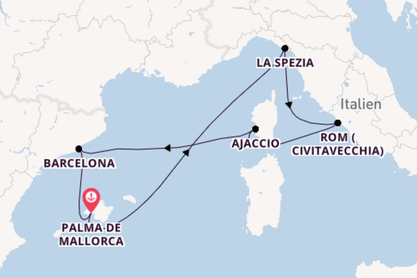 Eindrucksvolle Kreuzfahrt über La Spezia ab Palma de Mallorca