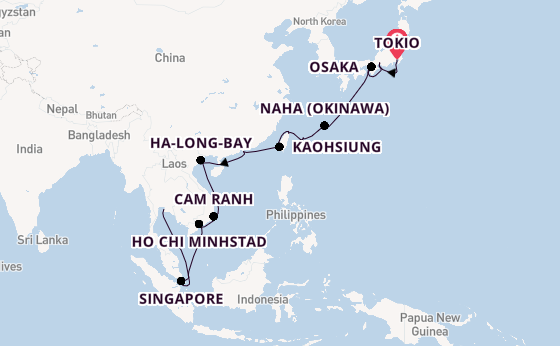 Oost-Azië vanaf Tokio, Japan met de Seven Seas Explorer