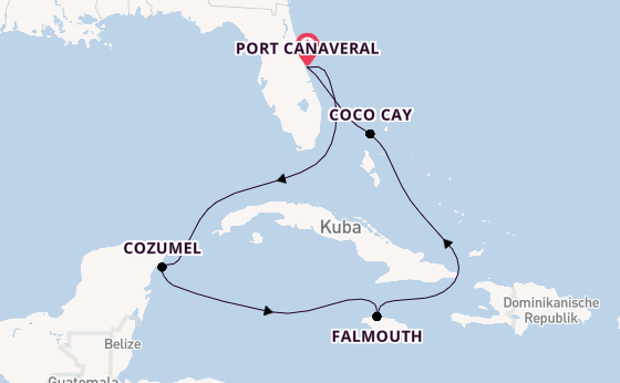 Karibik ab Port Canaveral, USA auf der Harmony of the Seas