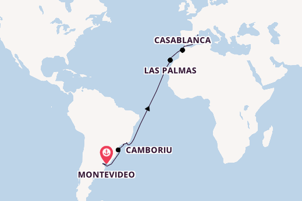 Transatlantic from Montevideo, Uruguay with the MSC Fantasia