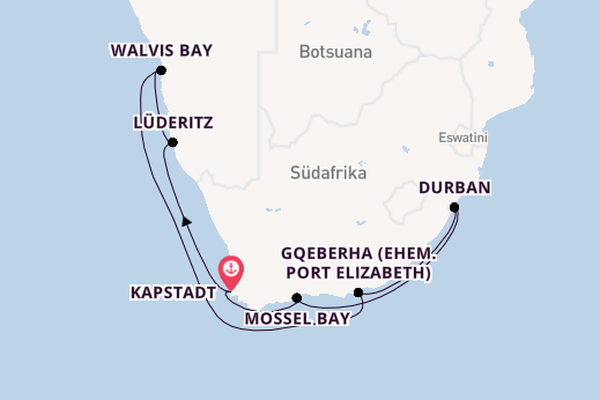 Südliches Afrika ab Kapstadt, Südafrika auf der EUROPA 2