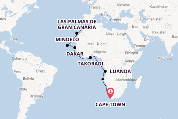 Africa from Cape Town, South Africa with the Seabourn Quest