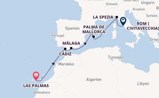 Westliches Mittelmeer ab Las Palmas, Gran Canaria auf AIDAcosma