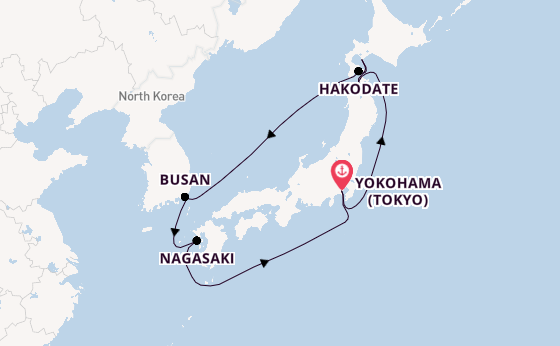 Japan from Yokohama (Tokyo), Japan with the Diamond Princess