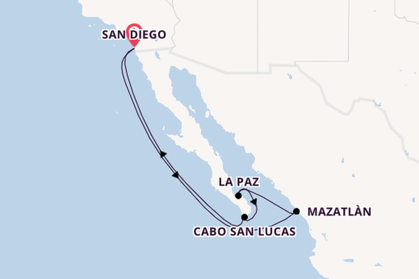 Mexikanische Riviera ab San Diego, USA auf der Koningsdam