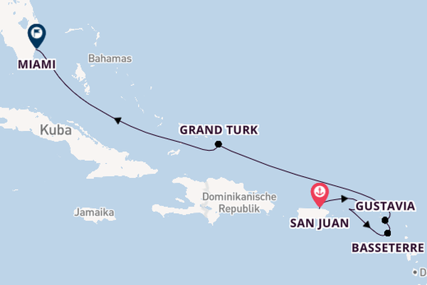 Karibik ab San Juan, Puerto Rico auf der Explora III