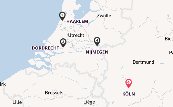Rhein ab Köln, Deutschland auf der MS COMPASS OPERA