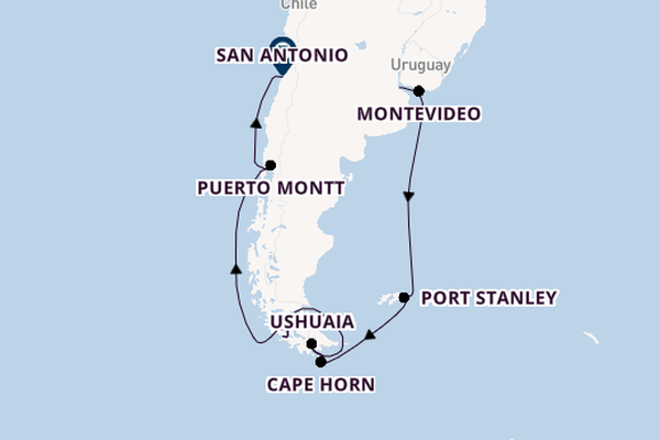 South America from Buenos Aires, Argentina with the Oosterdam