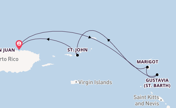 Eastern Caribbean from San Juan, Puerto Rico with the Ilma