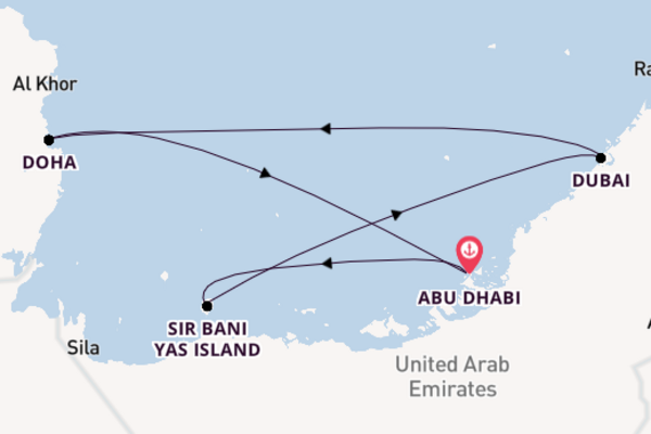 Persian Gulf from Abu Dhabi, United Arab Emirates with the MSC Euribia