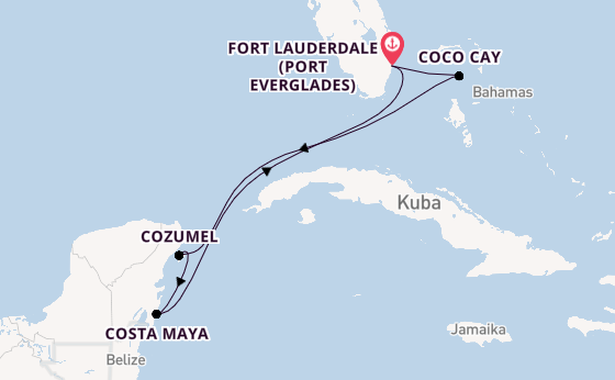 Karibik ab Fort Lauderdale (Port Everglades), USA auf der Symphony of the Seas