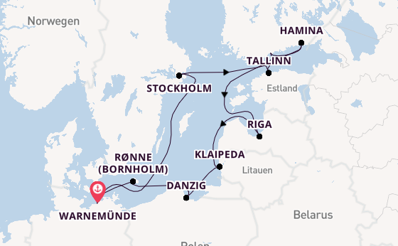 Ostsee ab Warnemünde auf AIDAsol