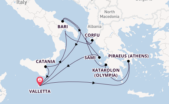 Mediterranean from Valletta, Malta with the Azura