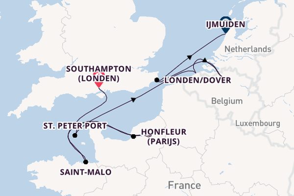Verenigd Koninkrijk vanaf Southampton (Londen), Engeland met de Silver Spirit