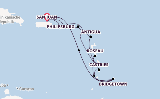 Karibik ab San Juan, Puerto Rico auf der Emerald Princess