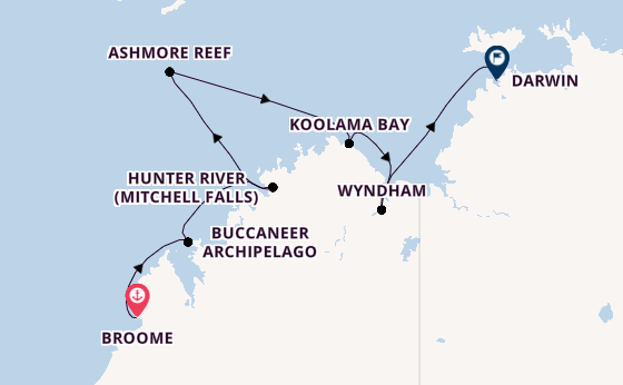 Australia from Broome, Australia with the Silver Cloud