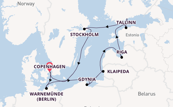 Baltic Sea from Copenhagen, Denmark with the MSC Magnifica