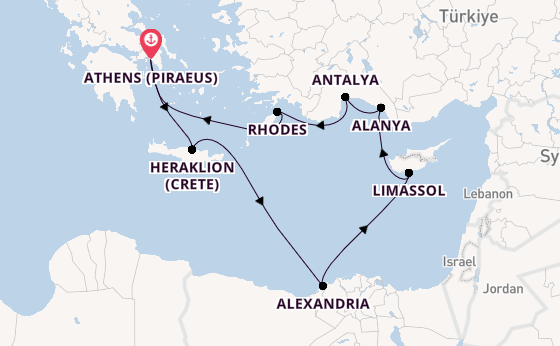 Eastern Mediterranean from Athens (Piraeus), Greece with the Azamara Journey