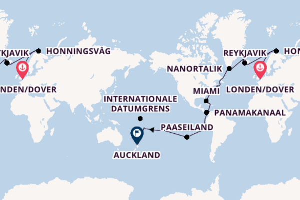 Wereldreizen vanaf Londen/Dover, Groot-Brittannië met de Crown Princess