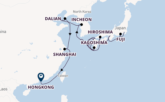 Oost-Azië vanaf Tokio, Japan met de Azamara Pursuit