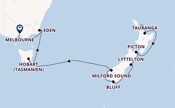 Australien und Neuseeland ab Deutschland auf der Silver Moon