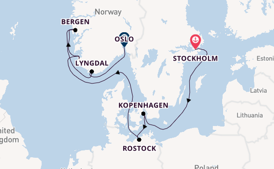 Noorwegen vanaf Stockholm, Zweden met de MSC Magnifica