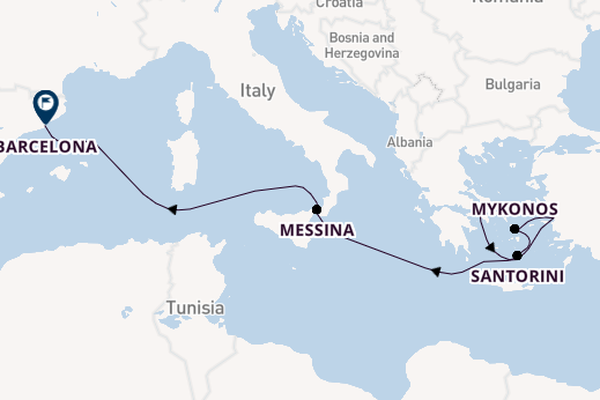 Mediterranean Sea from Athens (Piraeus), Greece with the Celebrity Xcel