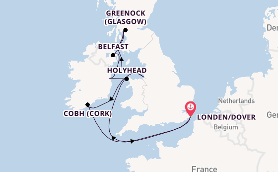 Verenigd Koninkrijk vanaf Londen/Dover, Groot-Brittannië met de Carnival Miracle