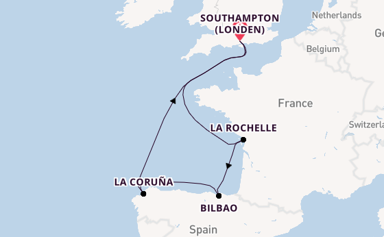 Engeland vanaf Southampton (Londen), Engeland met de MSC Meraviglia