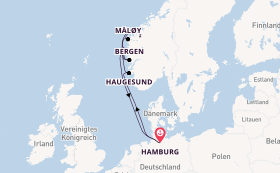 Norwegen ab Hamburg auf der Costa Favolosa