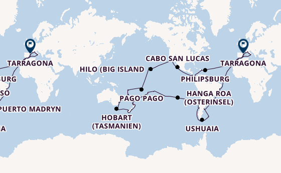 Weltreise ab Barcelona, Spanien auf der MSC Magnifica