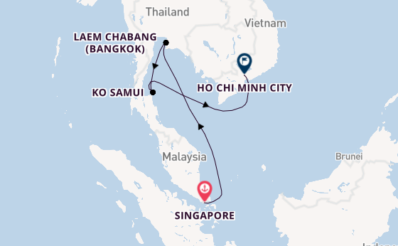 South East Asia from Singapore, Singapore with the Azamara Quest