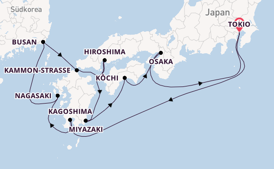 Japan ab Tokio, Japan auf der Diamond Princess