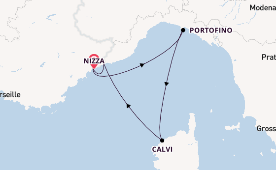 Westliches Mittelmeer ab Nizza, Frankreich auf der Star Clipper