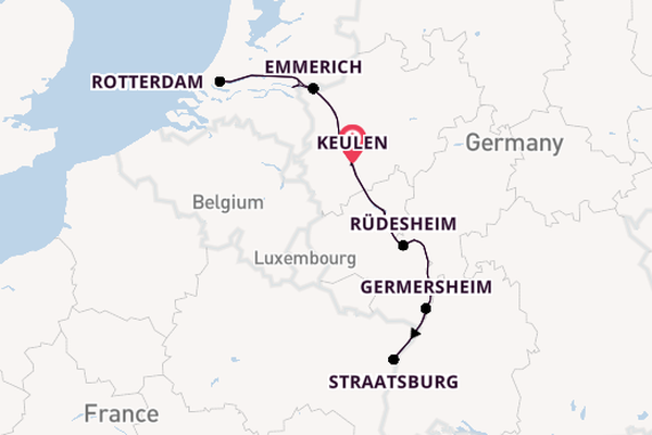 Rijn vanaf Keulen, Duitsland met de A-ROSA SILVA