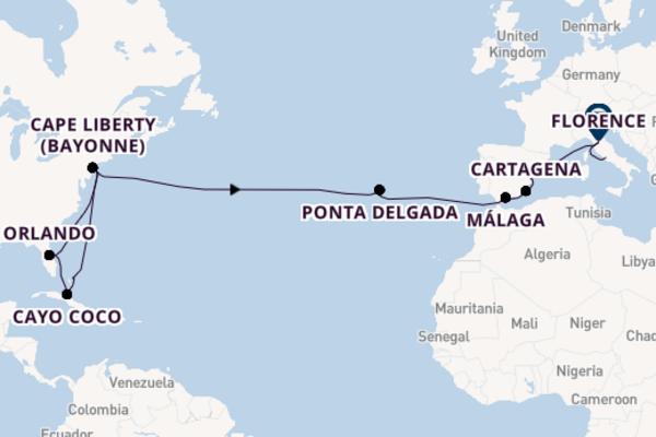 Caribbean, Italy, Spain, Azores & Transatlantic with New York Stay